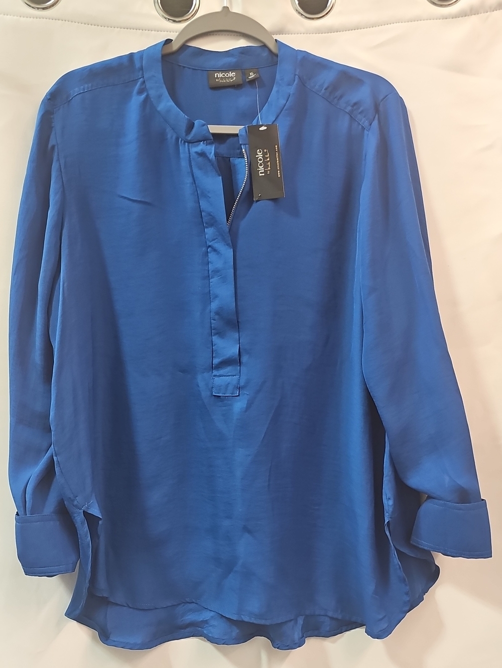 NICOLE MILLER RUNWAY BLUE TUNIC BLOUSE BFPM-09-299